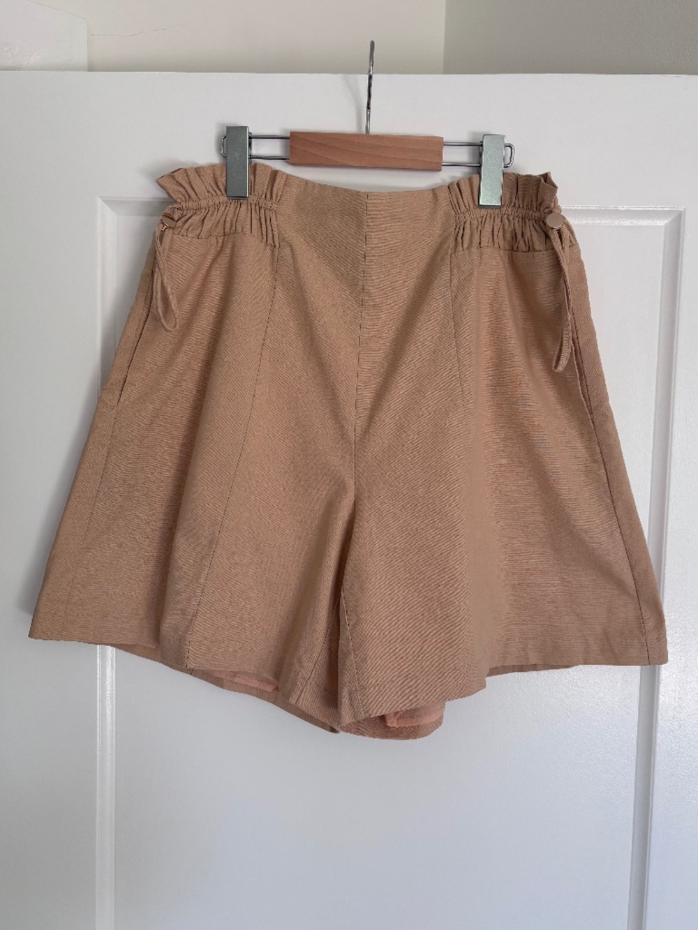 Mon Renn Cotton/Linen Blend Paperbag High Waist Shorts Women’s Size Medium
